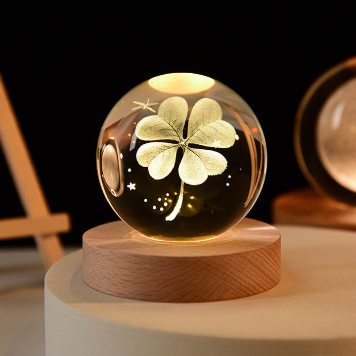 3D Galaxy Crystal Ball LED Nattlys | Luvikno