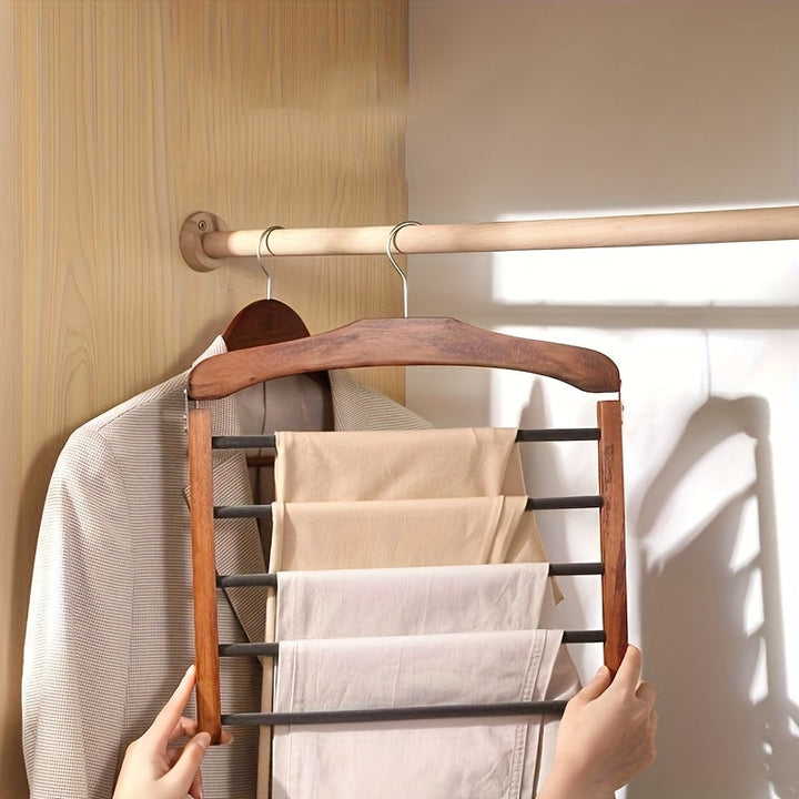 Wood Pants Hanger Multi-Layer 2 Piece Set | Luvikno