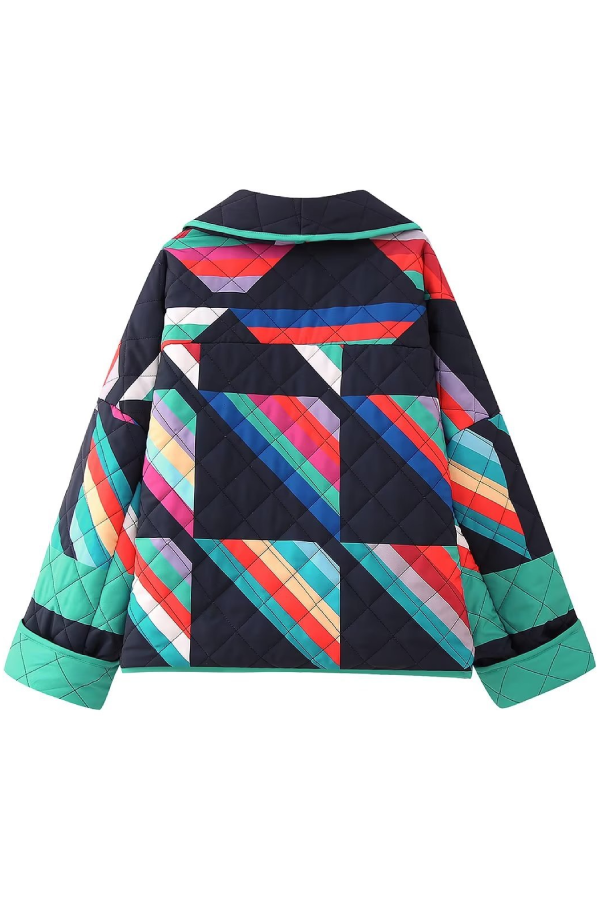 Luvik | Trykt Patchwork Bomullsstoff Jakke