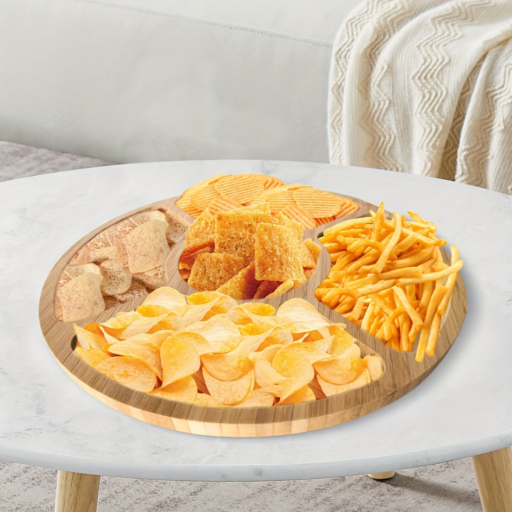 BambooServe - Elegant Rund Snack Brett for Kjøkkenet Luvikno