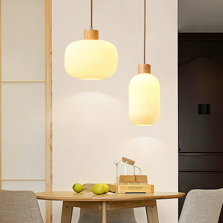 Luvikno | VintageLight - Stilig tre- og glasspendellampe
