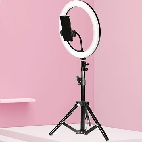 Luvikno | 10-inch LED ring light with adjustable tripod and phone holder - Ideal for makeup, photography, and vlogging