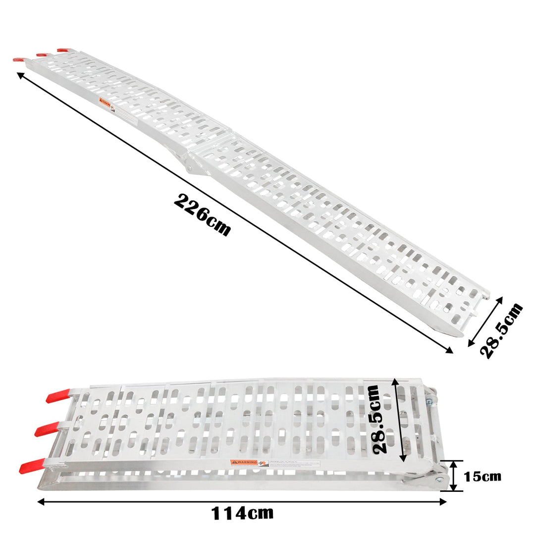 Folding Ramp 340kg Sammenleggbart Aluminium Laste Rampe Motorsykkel | Luvikno