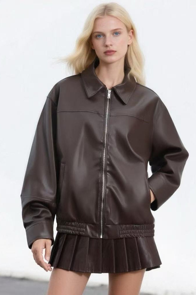 Luvik | Lær Relaxed Blazer