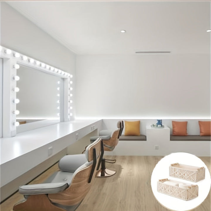 Boho Chic - Naturlig Bomulls Oppbevaringskurv for Elegant Interiør