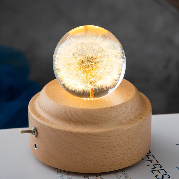 Krystallkule LED natteslys | Luvikno