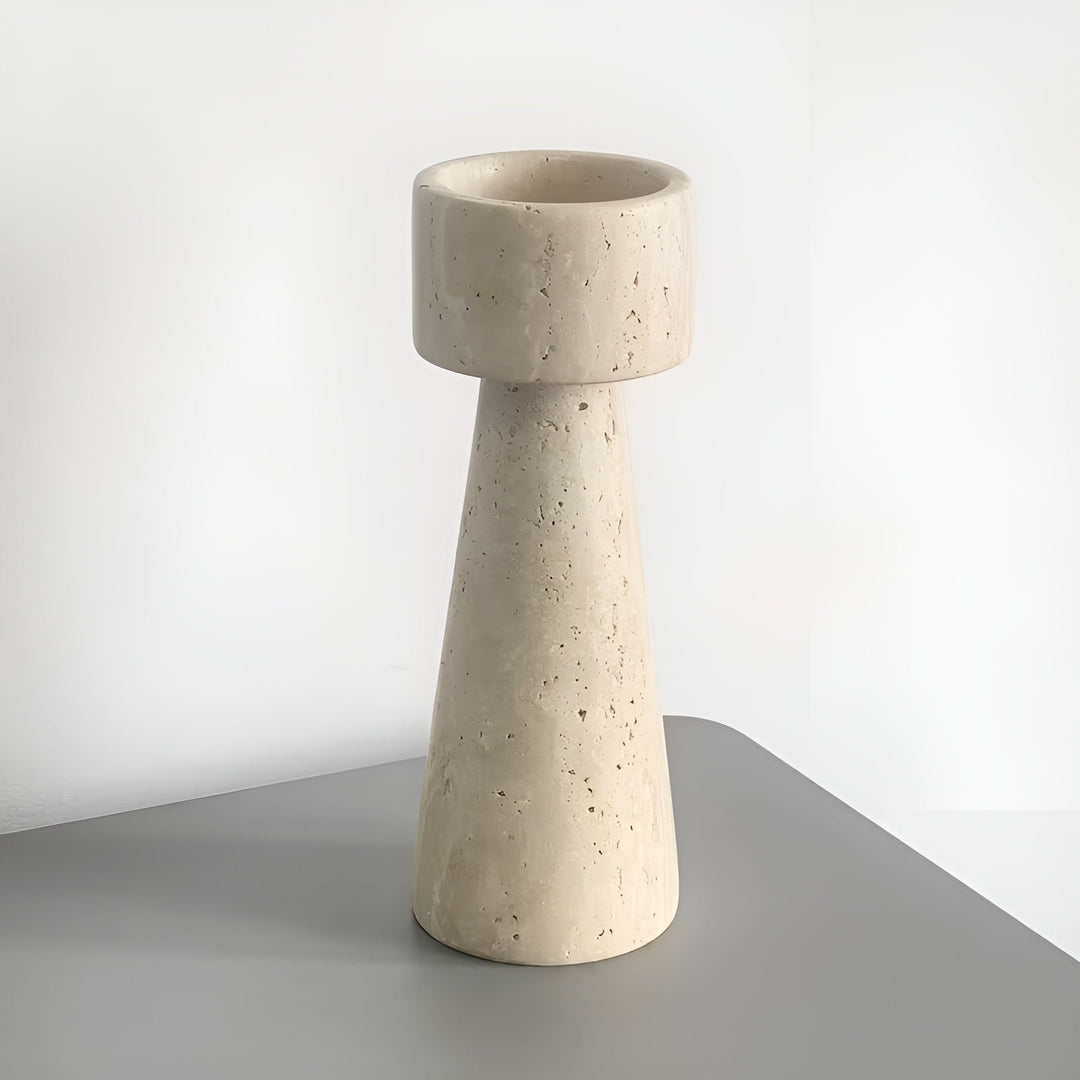 Marmor lysestake laget av naturstein – Elegant & Dekorativ | Polert for bord, bryllup og stue | Luvikno