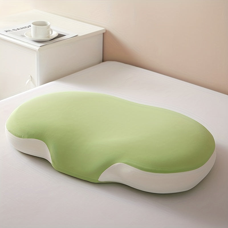 1pc Oval Macaron Pute Cervical Hukommelses Skum Pute, Kjølende Seng Pute For Søvn - Nakke Pute For Smertelindring Søvn, Kontur Støtte Ergonomisk Pute For Side Rygg Mage Sovere Ved Å Bruke Høy Og Lav Deling | Luvikno