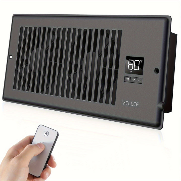 4" x 10" Smart Register Booster Fan – HVAC Byggevare med Fjernkontroll, Termostatkontroll – Stille Drift for Effektiv Oppvarming og Kjøling | Luvikno