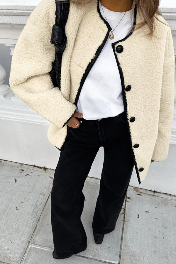 Luvik | Patchwork Pyöreä kaula Lämmin Rento Takki