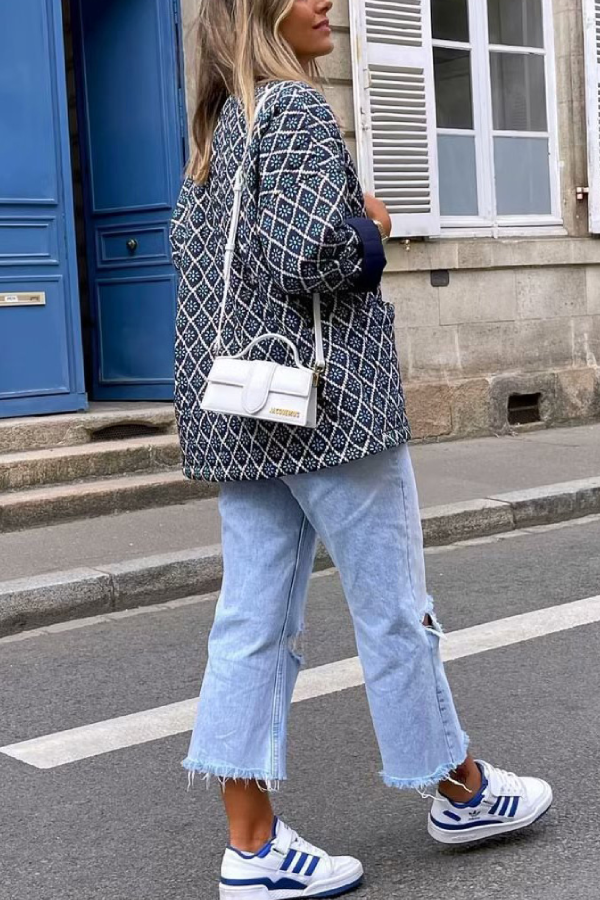 Luvik | Print Vapaa kevyt puuvillatakki