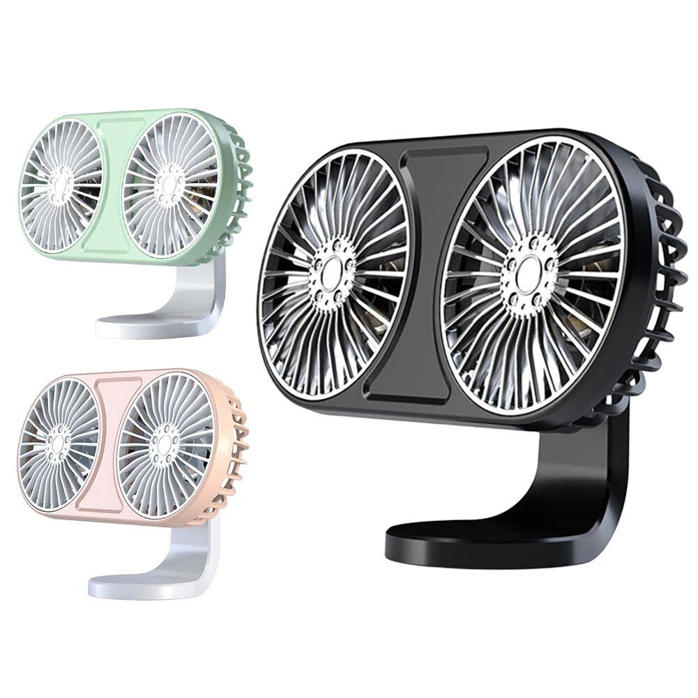 360° Roterende Dual-Head USB Bilvifte med Ambient Belysning | Luvikno