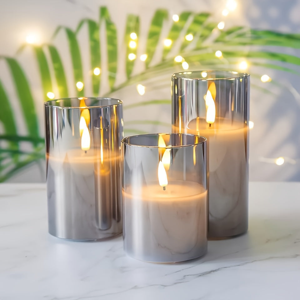 FlameFree LED Stearinlys Sett – Stilfull Ambient Belysning for Innendørs og Utendørs Luvikno