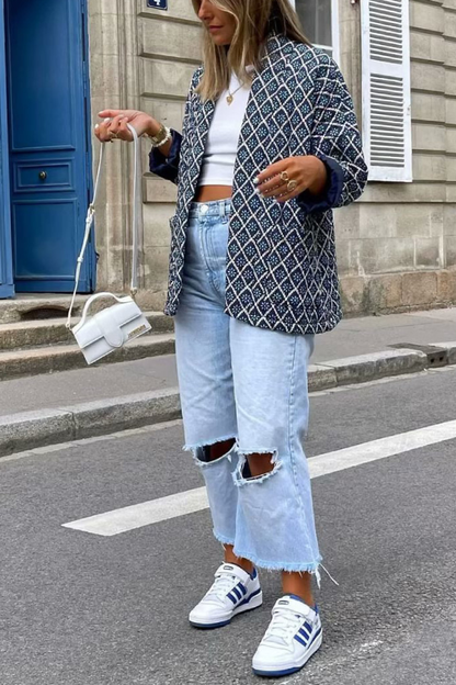 Luvik | Print Vapaa kevyt puuvillatakki