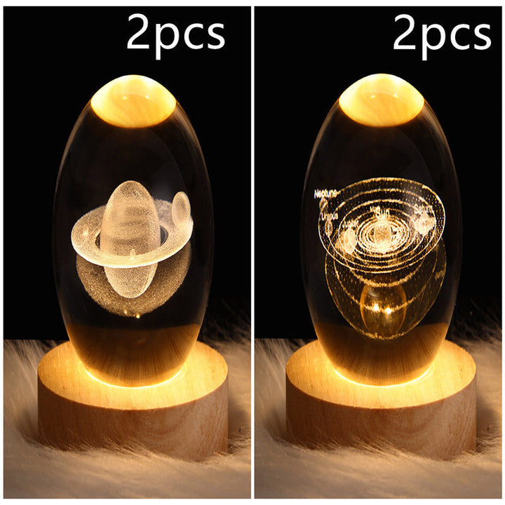 3D Galaxy Crystal Ball LED Nattlys | Luvikno
