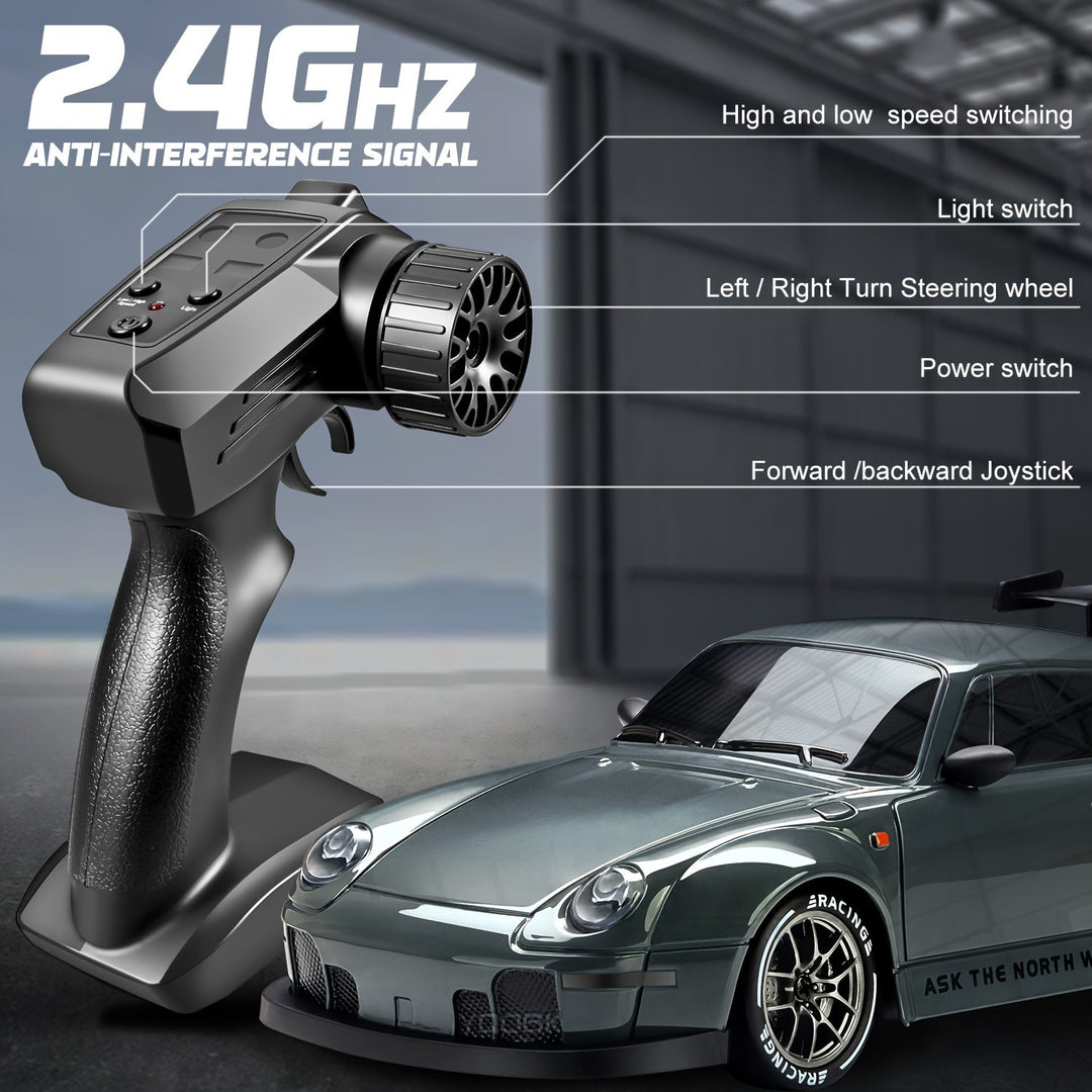 Luvikno | Ultimate 1:24 RC Driftcar med LED-hjul – Oppladbar 4WD racing leketøy