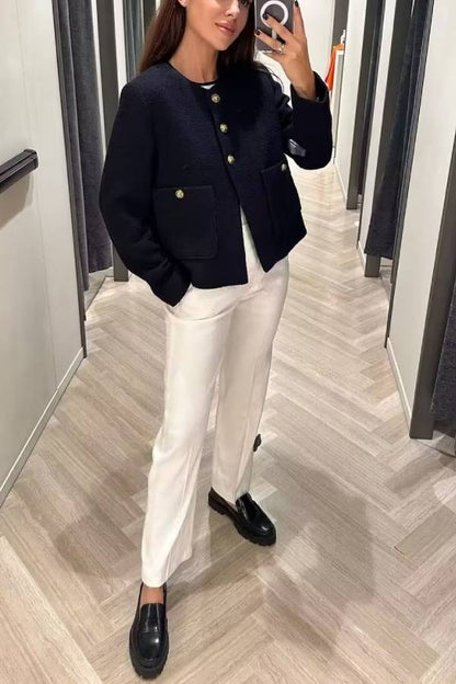 Luvik | Kaula Slim Fit Värilohko Naisille Napitakki