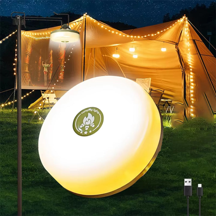 Campinglampe med 10 m RGB lyskjede — Din magiske lyskilde for uforglemmelige utendørsopplevelser | Luvikno