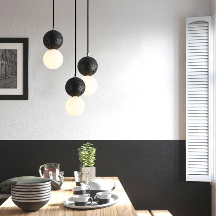 Luvikno | Aurora Glow - Luksus LED Pendellampe i Svart/Hvitt