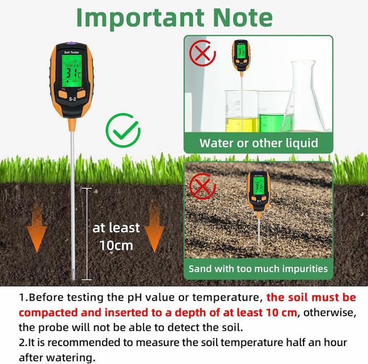 SmartGrow™ 4-i-1 Jordmåler for Planter | Luvikno