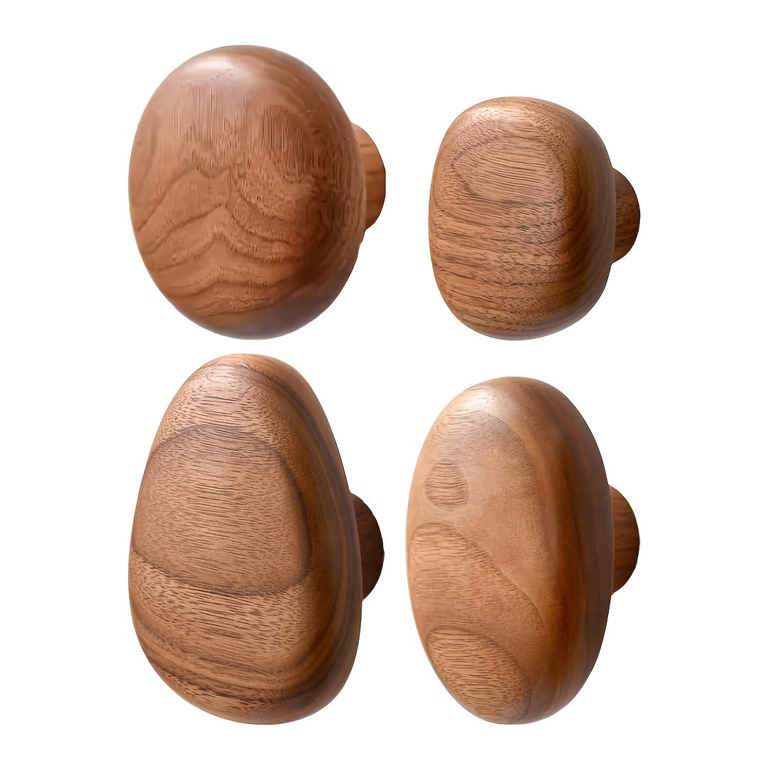 Luvikno | WoodCraft Trevegghooker Sett – Håndlaget design av valnøtt og bøk tre