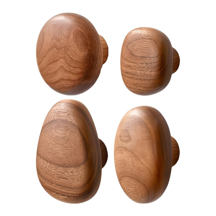 Luvikno | WoodCraft Trevegghooker Sett – Håndlaget design av valnøtt og bøk tre
