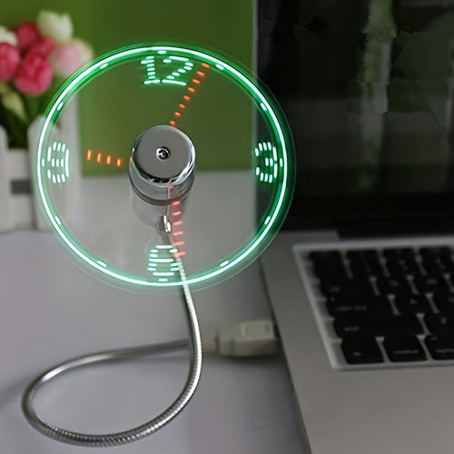 USB skrivebordsvifte med LED klokkevisning | Luvikno