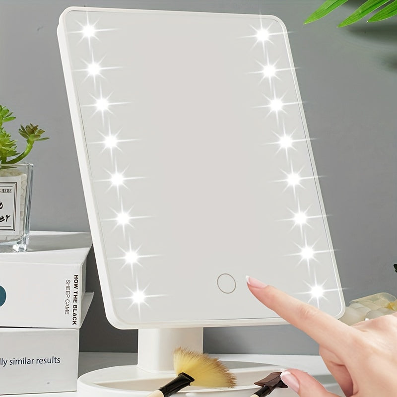 GlowPerfect - Bærbart Sminkespeil med 16 LED-lamper Luvikno