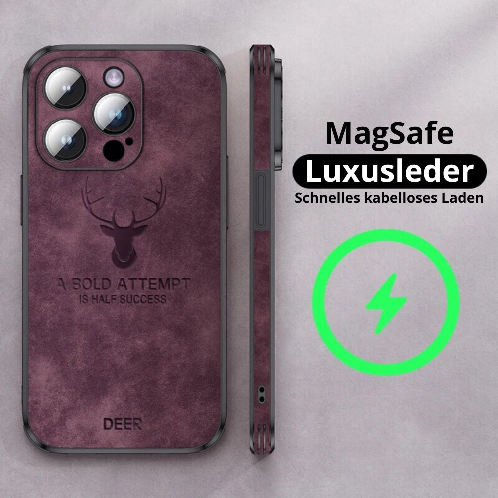 Luvikno | Deer - Luksuriøs Læder iPhone Deksel med Stilig Design og Sjokkbestandig Beskyttelse