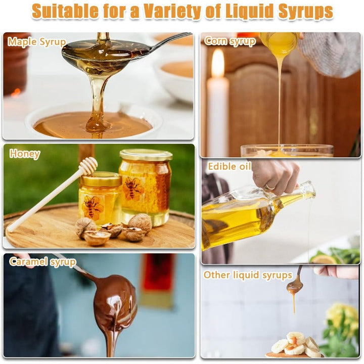 No-Drip Glass Honey Dispenser Luvikno