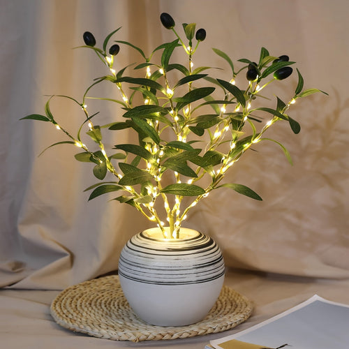 LumiTak – Elegant Olivengren LED Bordlampe Luvikno
