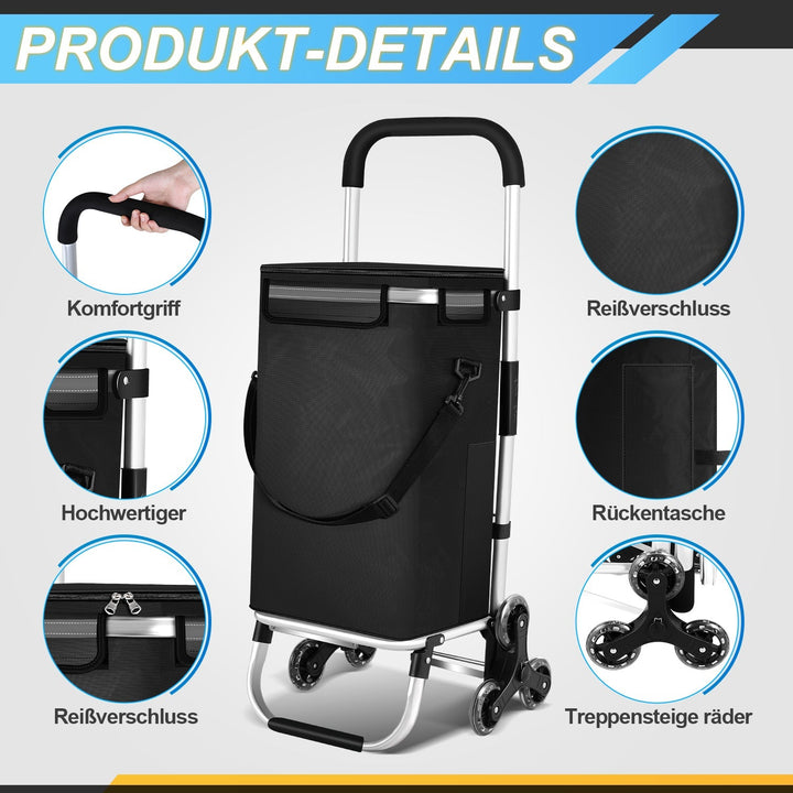 Shopping trolley shopping roller foldable 40L | Luvikno
