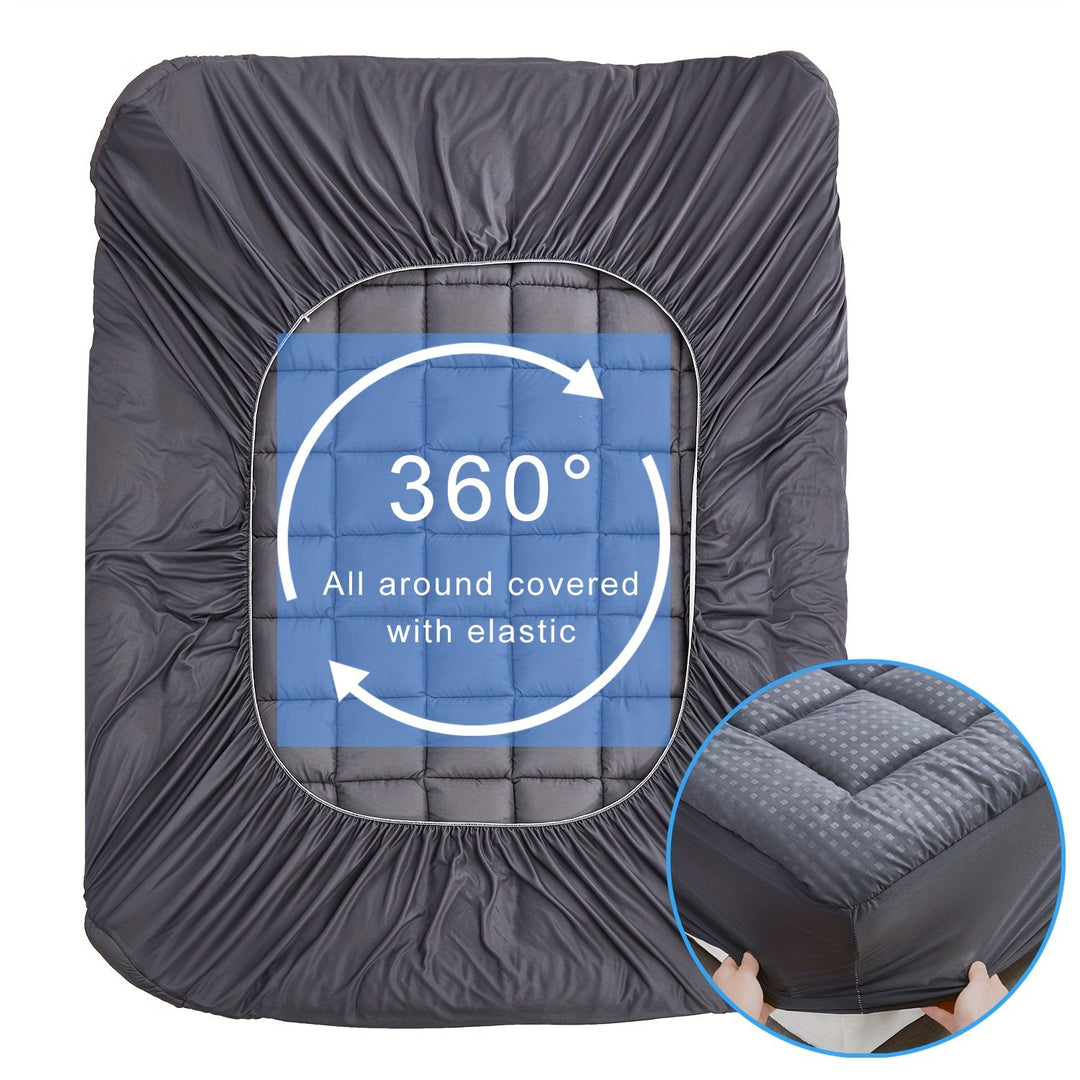 Ultimate Cooling Mattress Pad – Premium Quilted Pillow Top, Luxuriously Fluffy and Ultra-Breathable with Secure 14-18 Deep Pocket Cover – Enhanced Sleep Comfort, 1pc | Luvikno
