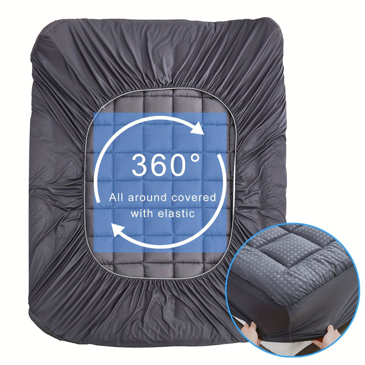 Ultimate Cooling Mattress Pad – Premium Quilted Pillow Top, Luxuriously Fluffy and Ultra-Breathable with Secure 14-18 Deep Pocket Cover – Enhanced Sleep Comfort, 1pc | Luvikno