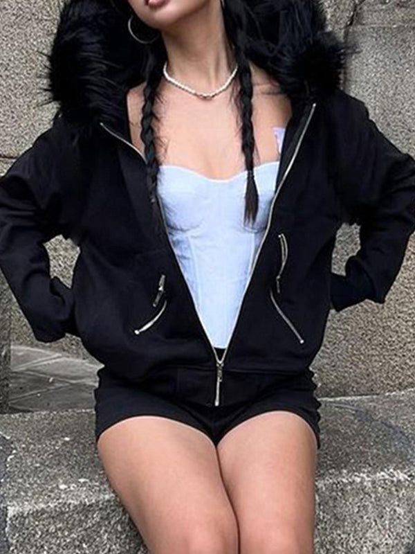 Luvik | Y2k löysä rento paikkaus takki