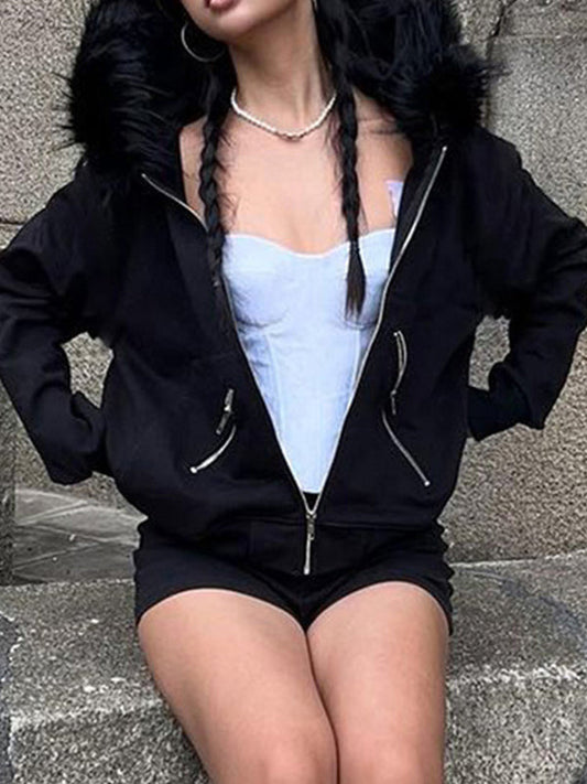 Luvik | Y2k löysä rento paikkaus takki