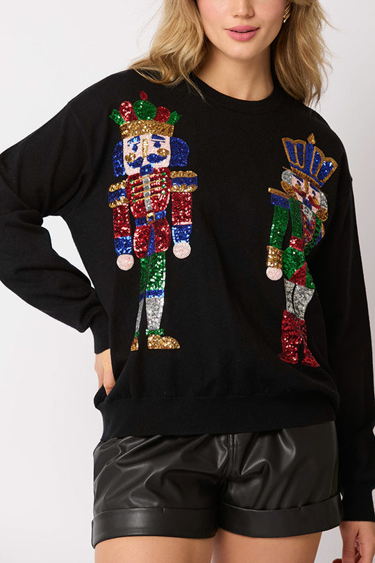 Luvik | JuleSoldat Glitrende Mote Løs Sweatshirt