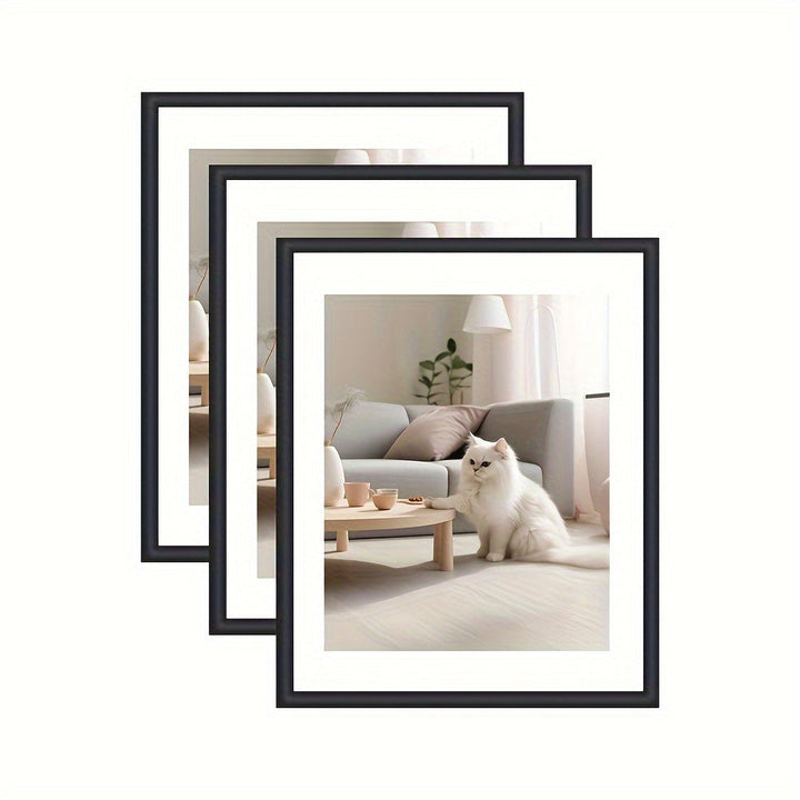 GalleryFrame – Sett med 3 svarte bilde rammer for vegger og bord Luvikno