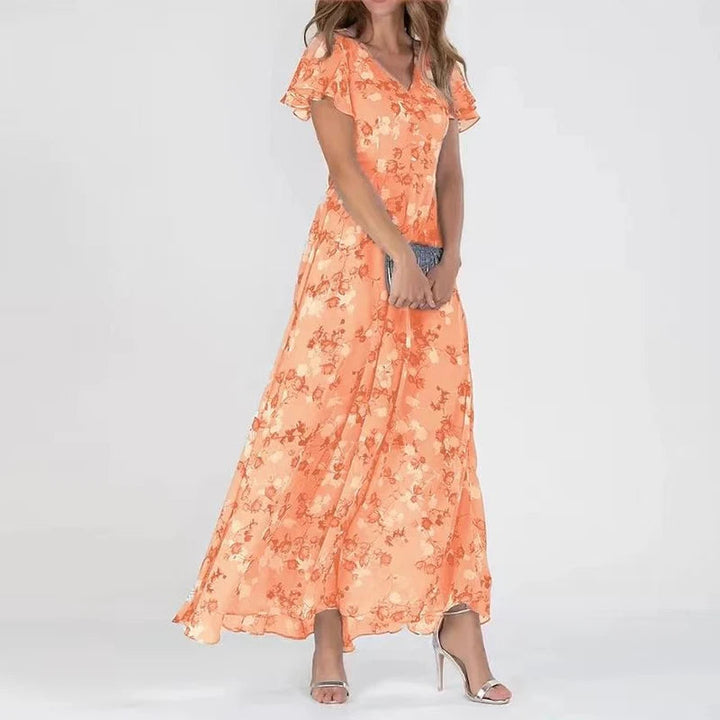 Luvik | Elegantti Kukka Chiffon Mekko