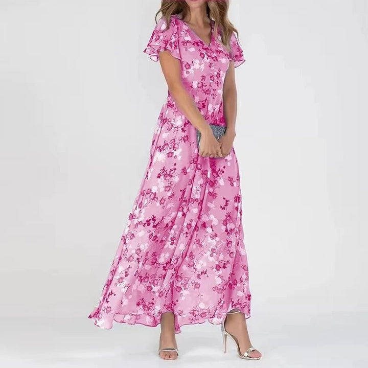 Luvik | Elegantti Kukka Chiffon Mekko