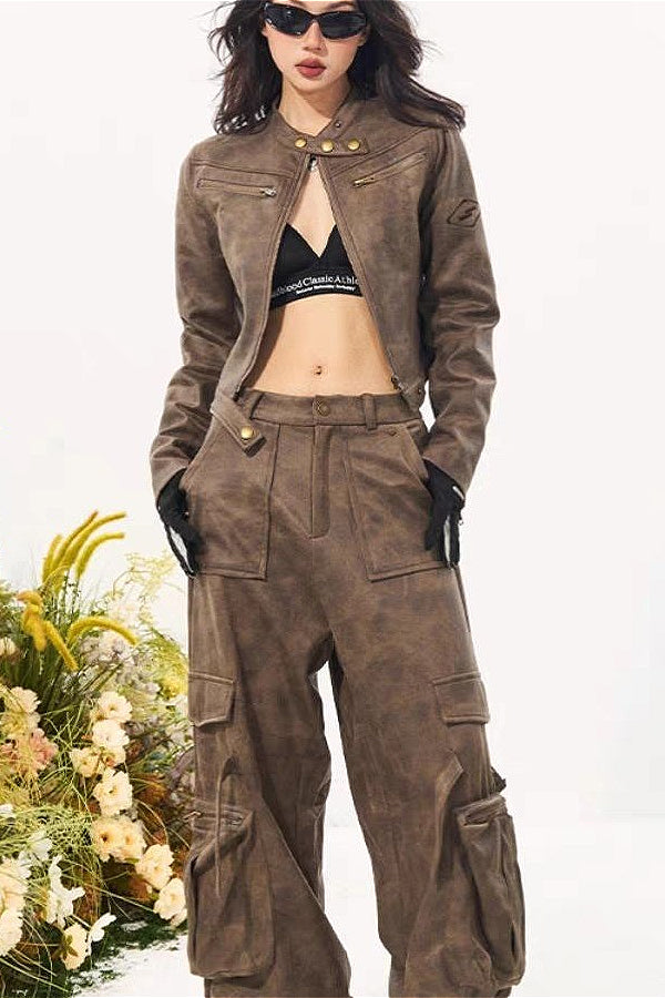 Luvik | Stand Collar Suede Takki