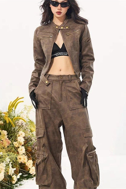 Luvik | Stand Collar Suede Takki