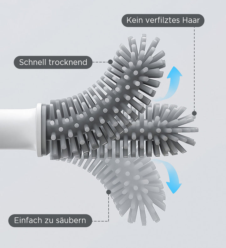 SiliClean – Antibakteriell Veggtoalettbørste med Silikon Luvikno