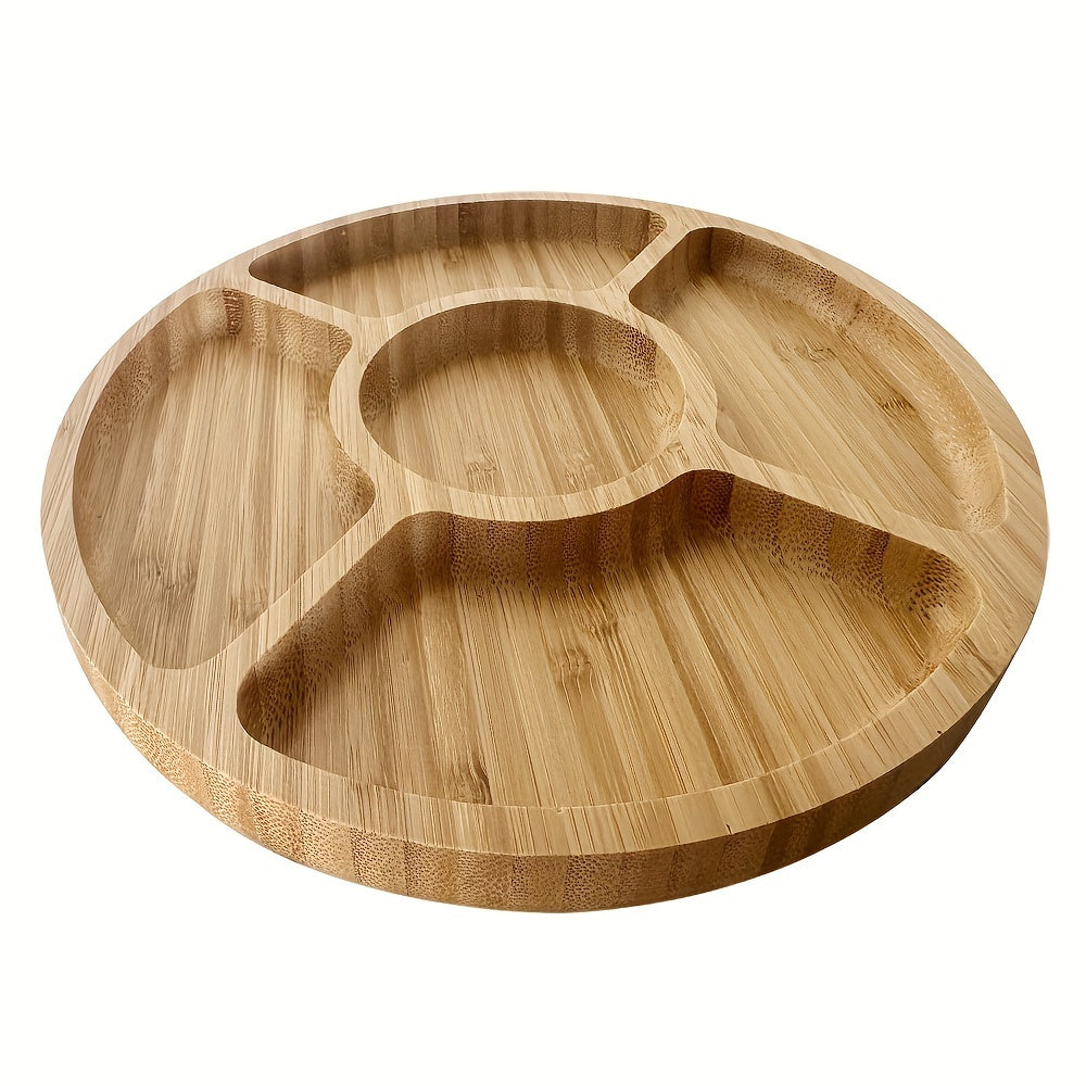 BambooServe - Elegant Rund Snack Brett for Kjøkkenet Luvikno
