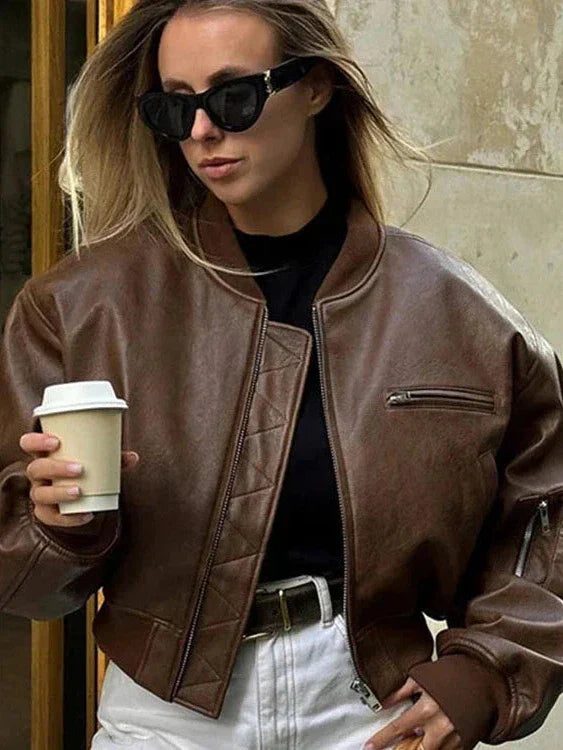 Luvik | Nahkabomberjakki