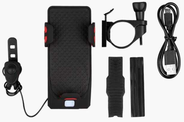 4-i-1 Sykkel Telefonholder med Powerbank Luvikno