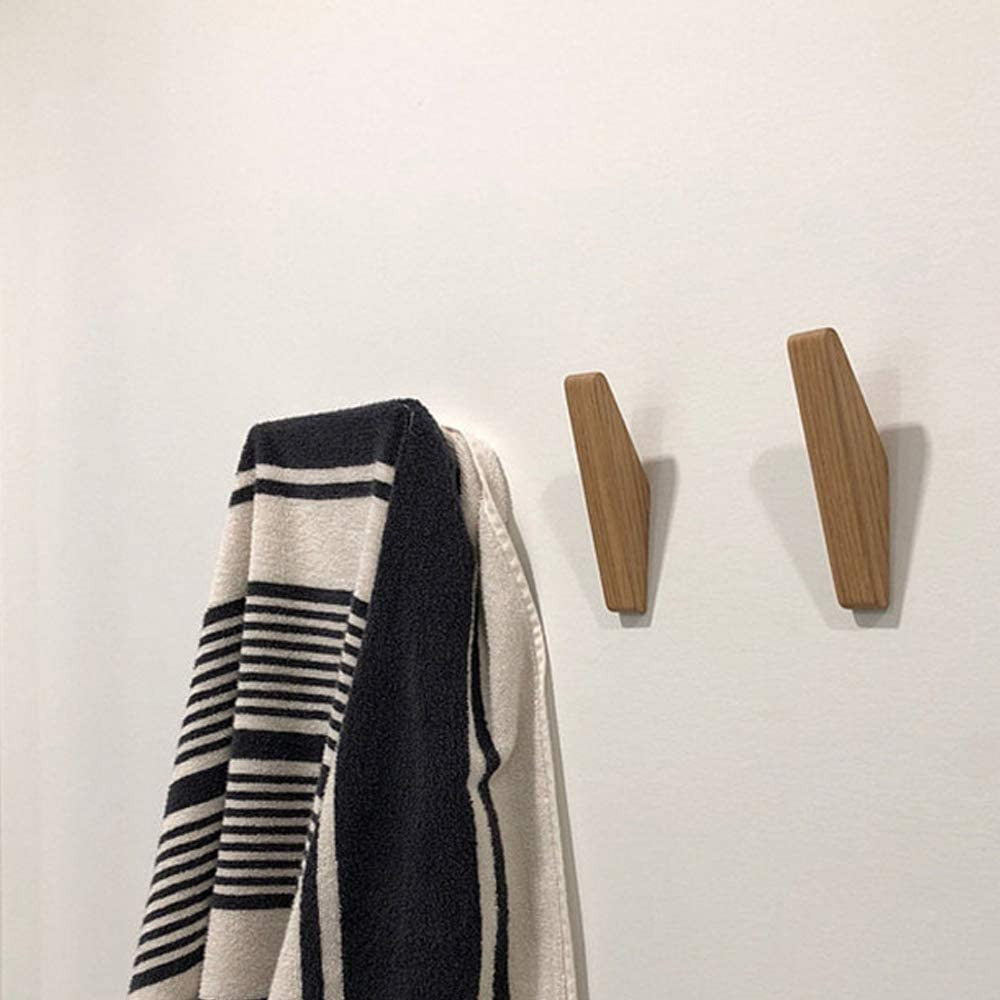 Luvikno | Nordhaak Treveggkroker Sett – 6 Minimalistiske Kleskroker Laget av Massivt Tre