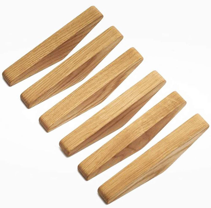 Luvikno | Nordhaak Treveggkroker Sett – 6 Minimalistiske Kleskroker Laget av Massivt Tre