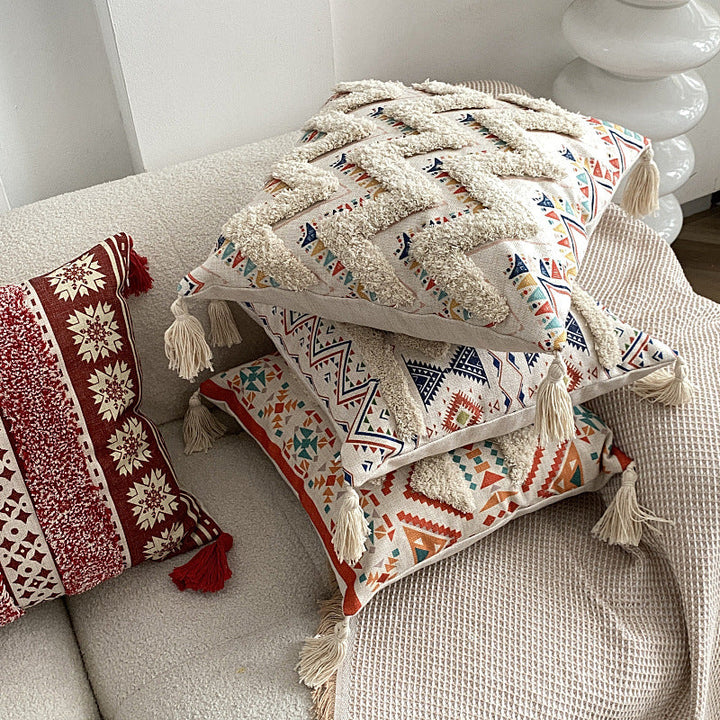 Boho foret linet frynse puteomslag