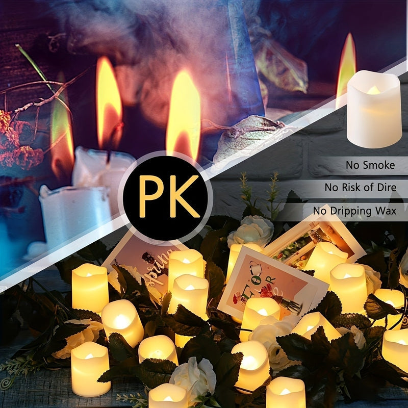 LED Stearinlys Varme Hvite Flammefrie Te-lights Luvikno